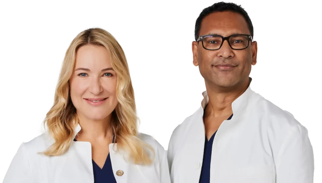 Dr. Julia Berkei und Ahmed Elzebair, Ärzte der Plastischen und Ästhetischen Chirurgie bei Dr. Berkei.